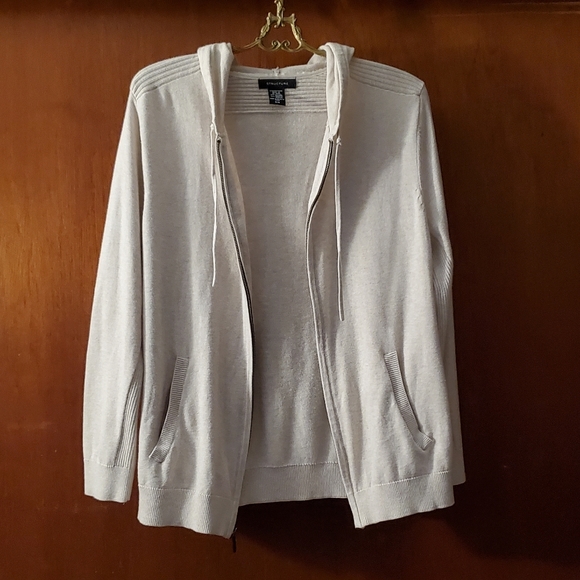 Structure beige long zip-up hoodie - Picture 2 of 10